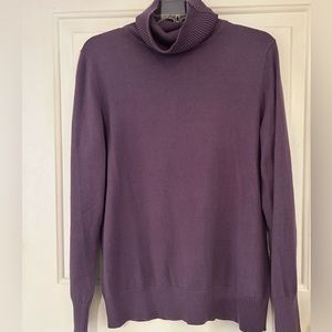 L.L Bean Purple Medium Women’s Sweater - Loose turtleneck 95% cotton 5% cashmere